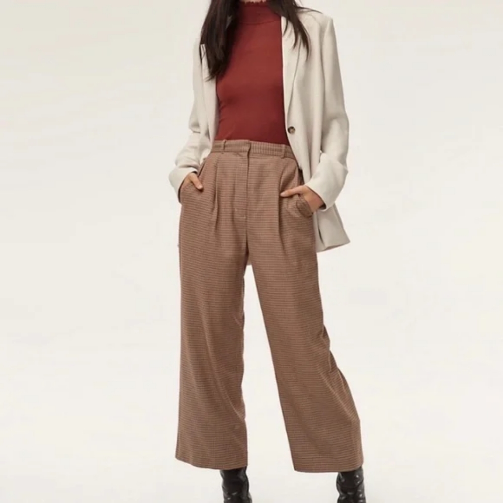 Wilfred Aurel Wide Leg Houndstooth Pants